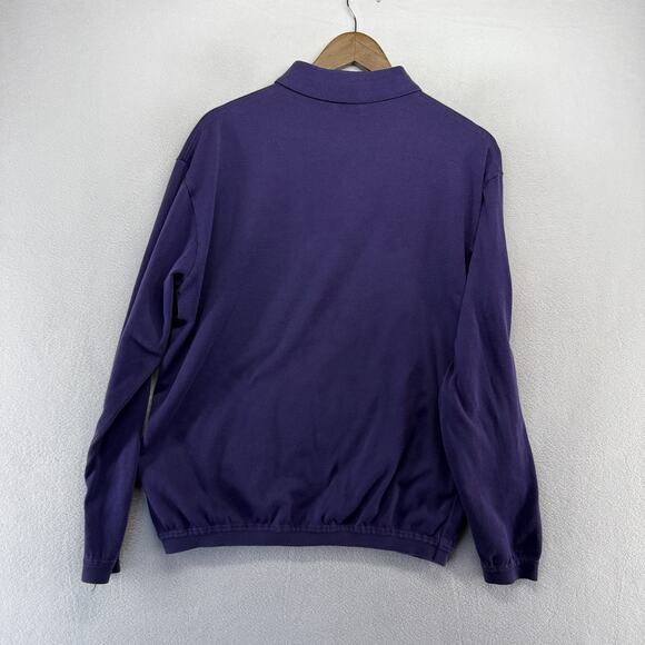 Maus Hoffman Sweater Polo Men's 2XL Purple Knit Made in USA Vintage 90s Preppy - Picture 7 of 8